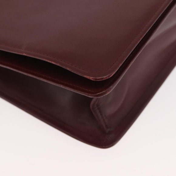 CARTIER Must Line Schoudertas Leer Bordeaux Goud Origineel 182486