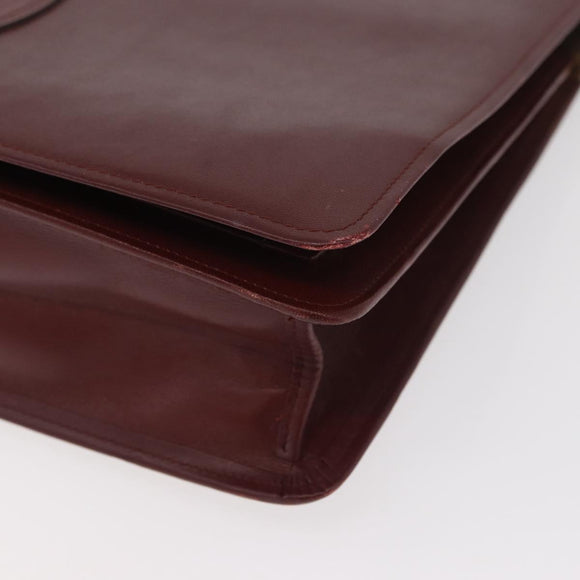 CARTIER Must Line Schoudertas Leer Bordeaux Goud Origineel 182486