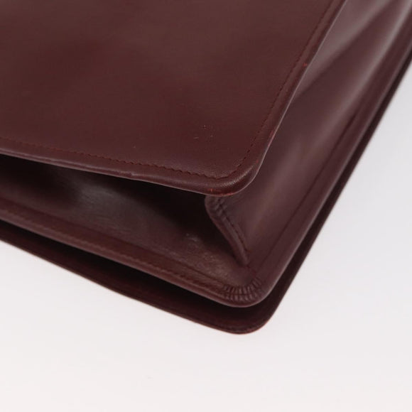 CARTIER Must Line Schoudertas Leer Bordeaux Goud Origineel 182486