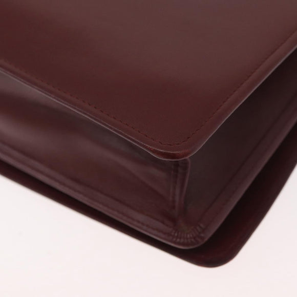 CARTIER Must Line Schoudertas Leer Bordeaux Goud Origineel 182486