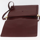 CARTIER Must Line Schoudertas Leer Bordeaux Goud Origineel 182486-14