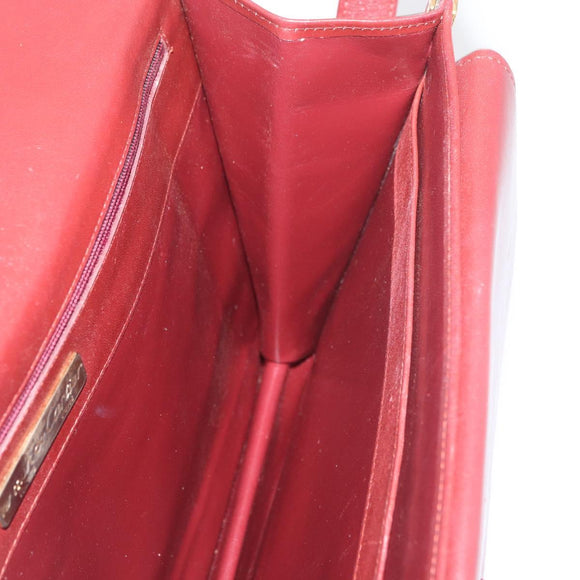 CARTIER Must Line Schoudertas Leer Bordeaux Goud Origineel 182486