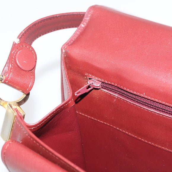 CARTIER Must Line Schoudertas Leer Bordeaux Goud Origineel 182486