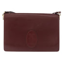 CARTIER Must Line Schoudertas Leer Bordeaux Goud Origineel 182486-2