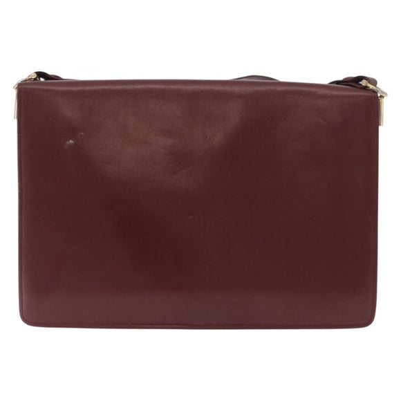 CARTIER Must Line Schoudertas Leer Bordeaux Goud Origineel 182486