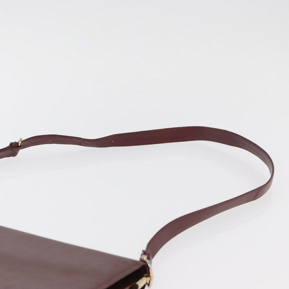 CARTIER Must Line Schoudertas Leer Bordeaux Goud Origineel 182486
