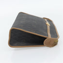 Christian Dior Honingraat Canvas Clutch Tas PVC Zwart Goud Auth 182487-4