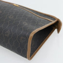 Christian Dior Honingraat Canvas Clutch Tas PVC Zwart Goud Auth 182487-7