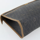 Christian Dior Honingraat Canvas Clutch Tas PVC Zwart Goud Auth 182487-14