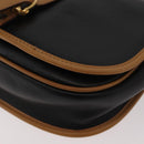 CELINE Shoulder Bag Leather Black Gold Auth 182488-11