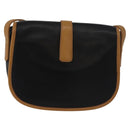 CELINE Shoulder Bag Leather Black Gold Auth 182488-3