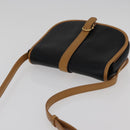 CELINE Shoulder Bag Leather Black Gold Auth 182488-6