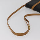 CELINE Shoulder Bag Leather Black Gold Auth 182488-7