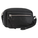 LOEWE Anagram Clutch Bag Leather Black Silver Auth 182493-1
