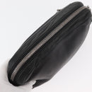 LOEWE Anagram Clutch Bag Leather Black Silver Auth 182493-5