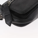LOEWE Anagram Clutch Bag Leather Black Silver Auth 182493-8