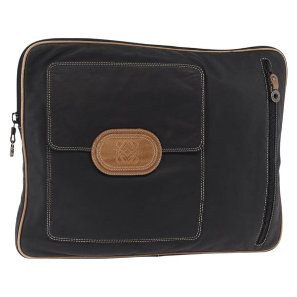 LOEWE Anagram Clutch Bag Leder Schwarz Original 182494