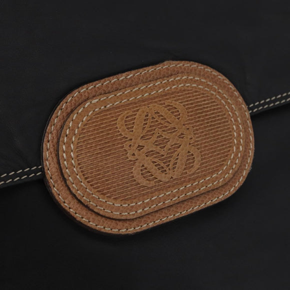 LOEWE Anagram Clutch Bag Leder Schwarz Original 182494