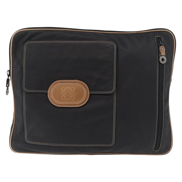 LOEWE Anagram Clutch Bag Leder Schwarz Original 182494