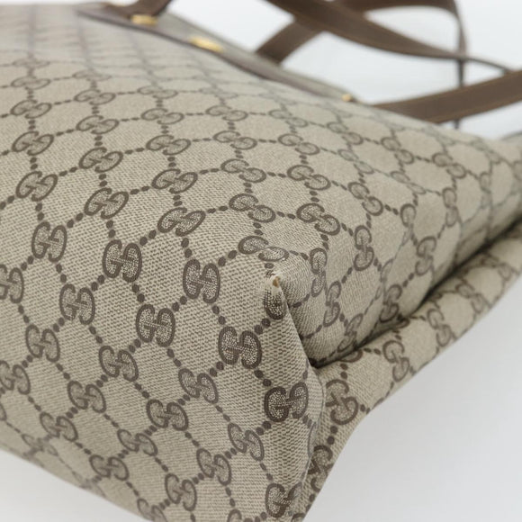 GUCCI GG Supreme Web Sherry Line Tas PVC Beige Rood Groen 39 02 091 Auth 182498