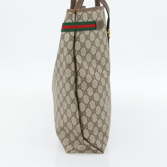 GUCCI GG Supreme Web Sherry Line Tas PVC Beige Rood Groen 39 02 091 Auth 182498