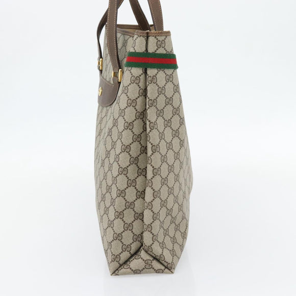 GUCCI GG Supreme Web Sherry Line Tas PVC Beige Rood Groen 39 02 091 Auth 182498