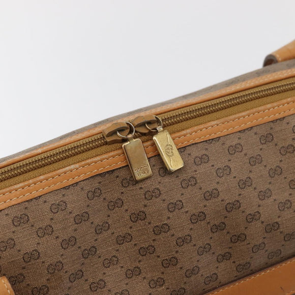 GUCCI Micro GG Supreme Handtas PVC Beige Goud Auth 182499
