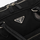 PRADA Handtas Nylon Zwart Zilver Auth 182500V-19