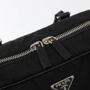 PRADA Handtas Nylon Zwart Zilver Auth 182500V-20