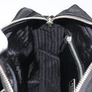 PRADA Handtas Nylon Zwart Zilver Auth 182500V-23