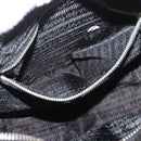 PRADA Handtas Nylon Zwart Zilver Auth 182500V-25