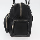PRADA Handtas Nylon Zwart Zilver Auth 182500V-3