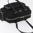 PRADA Handtas Nylon Zwart Zilver Auth 182500V-6