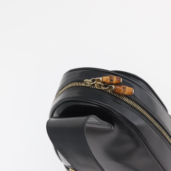 GUCCI Bamboe Body Bag Lakleer Bruin Goud 003 3444 0127 Auth 182503