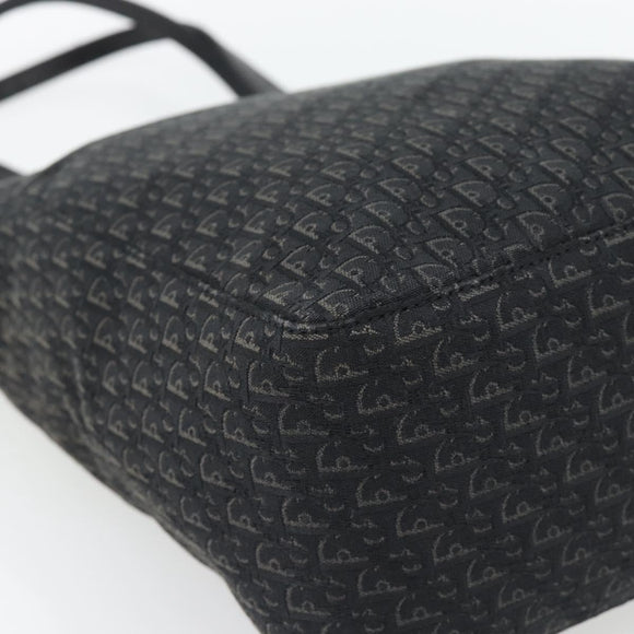 Christian Dior Trotter Canvas Shoulder Bag Black Silver Auth 182504A
