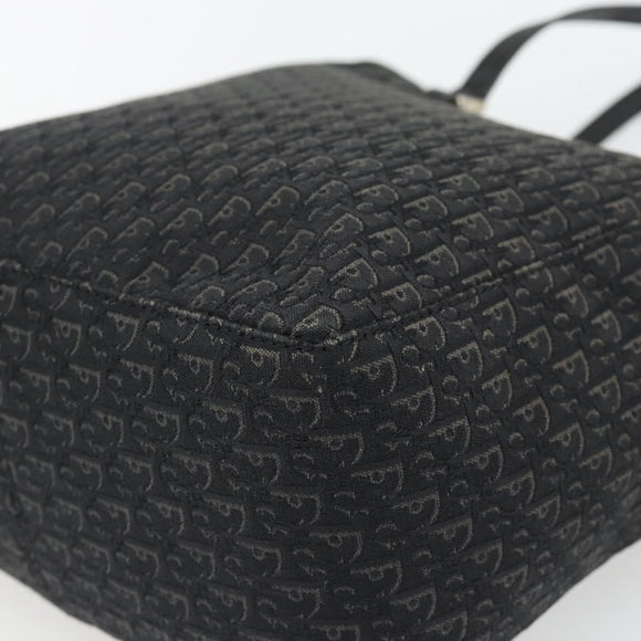 Christian Dior Trotter Canvas Shoulder Bag Black Silver Auth 182504A