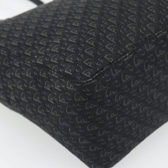 Christian Dior Trotter Canvas Shoulder Bag Black Silver Auth 182504A