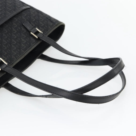 Christian Dior Trotter Canvas Shoulder Bag Black Silver Auth 182504A