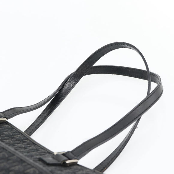 Christian Dior Trotter Canvas Shoulder Bag Black Silver Auth 182504A