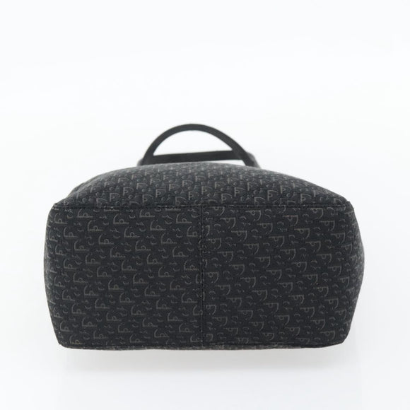 Christian Dior Trotter Canvas Shoulder Bag Black Silver Auth 182504A