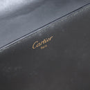 CARTIER Business Bag Leather Black Silver Auth 182506-18