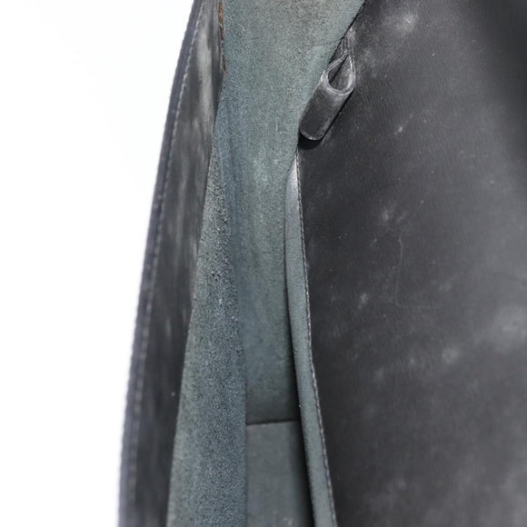 CARTIER Business Bag Leather Black Silver Auth 182506