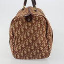 Christian Dior Trotter Canvas Boston Bag Beige Gold Auth 182507-3