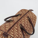 Christian Dior Trotter Canvas Boston Bag Beige Gold Auth 182507-6