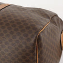 CELINE Macadam Canvas Boston Bag PVC Leather 2way Brown Gold Auth 182509-16