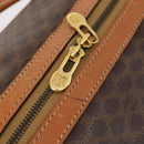 CELINE Macadam Canvas Boston Bag PVC Leather 2way Brown Gold Auth 182509-9