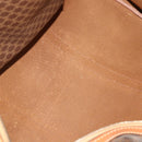 CELINE Macadam Canvas Boston Bag PVC Leather 2way Brown Gold Auth 182509-10