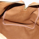 CELINE Macadam Canvas Boston Bag PVC Leather 2way Brown Gold Auth 182509-23