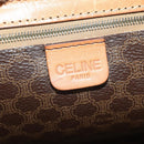 CELINE Macadam Canvas Boston Bag PVC Leather 2way Brown Gold Auth 182509-24