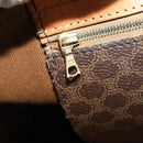 CELINE Macadam Canvas Boston Bag PVC Leather 2way Brown Gold Auth 182509-25